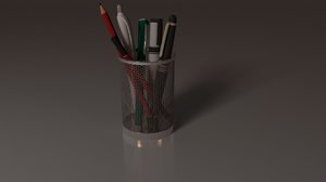 3D model pen pencil holder