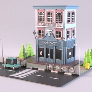 3D pharmacy 02 model