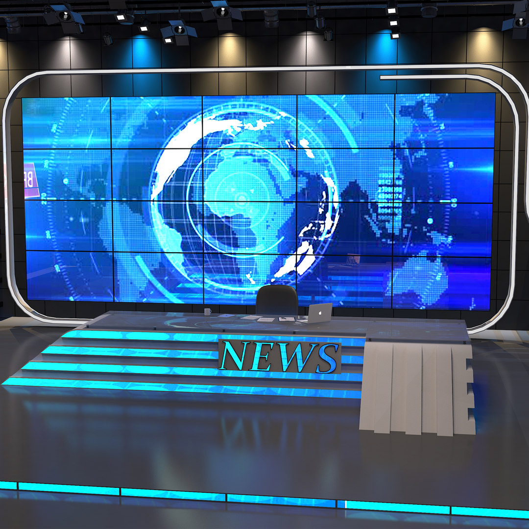 3D news studio - TurboSquid 1576691