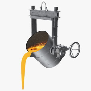 3D molten metal pouring foundry model