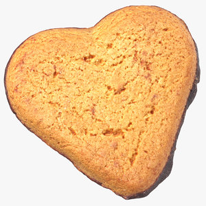 3D heart shaped cookie 01 model
