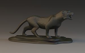 3D bronze tiger sculpture printed model