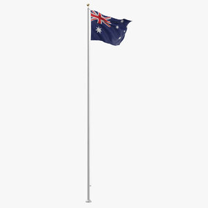 flag pole australia 3D