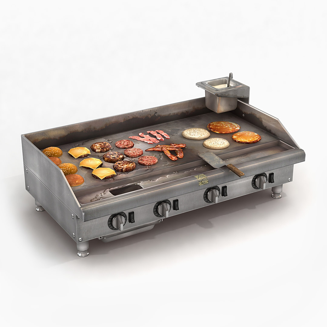 Commercial kitchen griddle 3D TurboSquid 1576816
