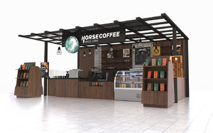 3D coffee kiosk model