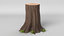 cartoon tree stump 3D model