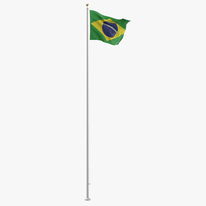 flag pole brazil 3D model
