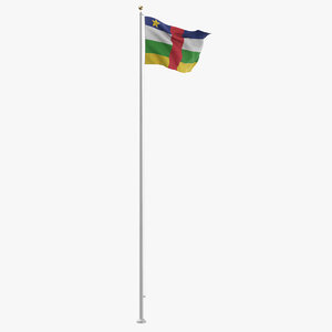flag pole central african 3D model