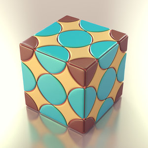 3D cube shape sculpture