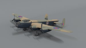 avro lancaster wwii airplane 3D model