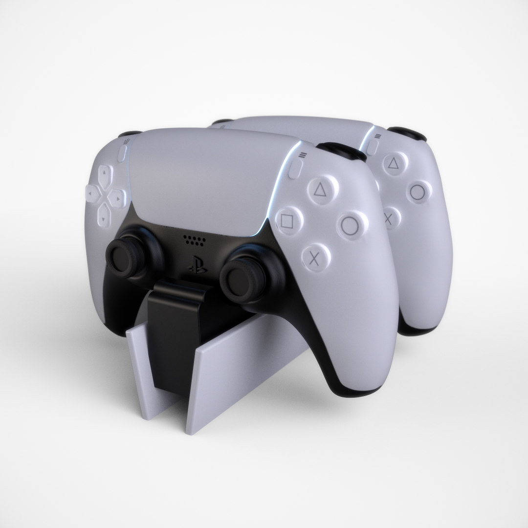 mod le 3D  de PS5 2 controllers with charger  TurboSquid 