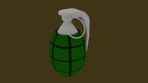 low-poly frag grenade 3D model