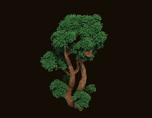 3D model cartoon tree dead pine