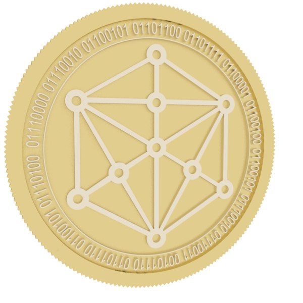 3D tokenomy gold coin model