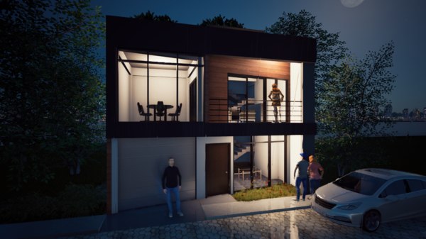 3d Small Contemporary House Model Turbosquid 1568266