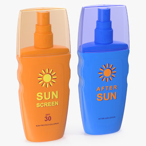sunscreen set 3D model