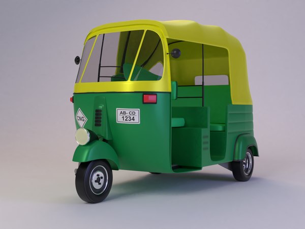 3d Indian Auto Rickshaw Cartoon Turbosquid
