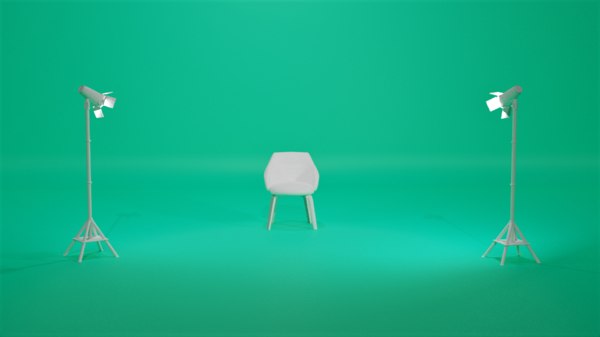 professional studio green screen 3D model