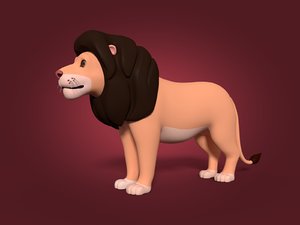 lion cartoon 3D model