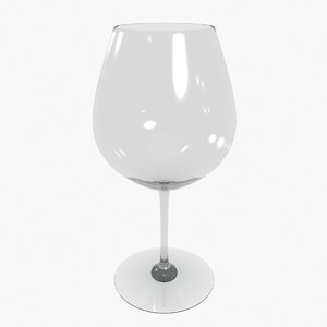3D burgundy wine glass