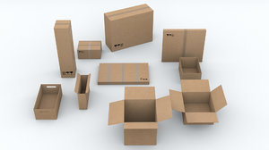 10 different boxes 3D model