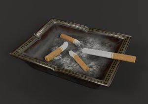 ashtray cigarettes 3D model