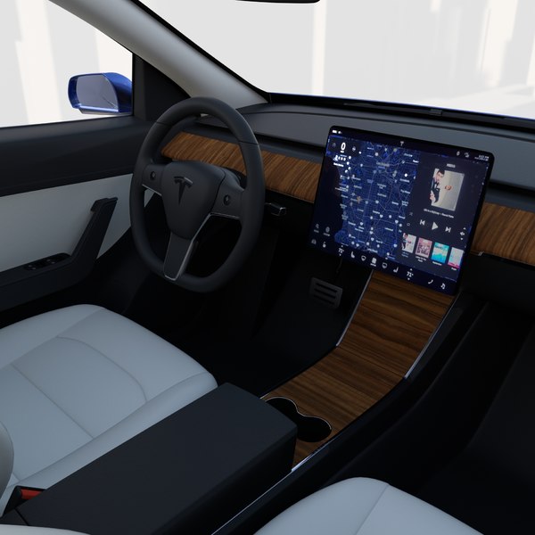 Modelo 3d Tesla Model Y Blue Con Interior Turbosquid