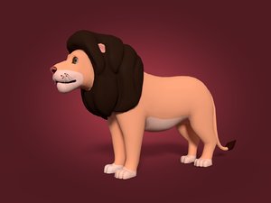 3D lion cartoon model