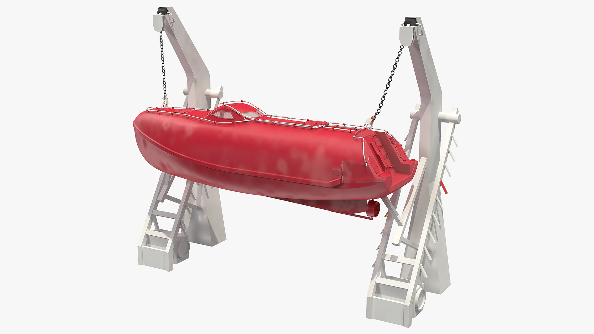 3D rescue boat davit crane model TurboSquid 1580876