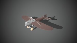 3D airplane07 low-poly