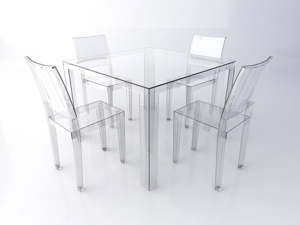 Kartell Table Chairs Set Model Turbosquid
