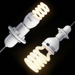 fluorescent bulbs light 3D model