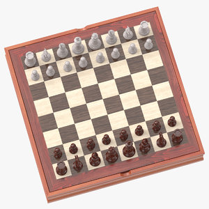 3D chess board set 02 model