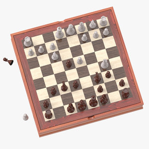 chess board set 02 3D model