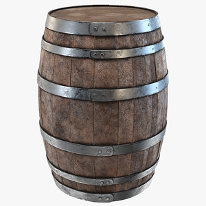 wooden barrel 3D model