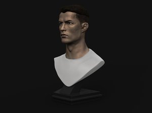 3D bust statue cristiano ronaldo