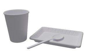 plastics plate cup 3D