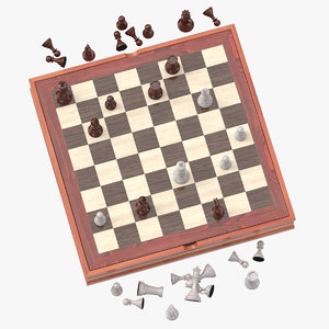 3D chess board set 02 model