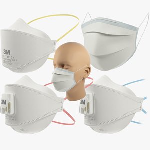 masks 3m medical 3D model
