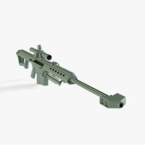 barrett m107 sniper rifle 3D model