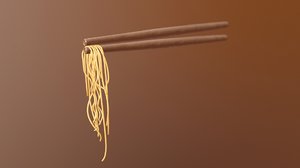 chopsticks noodles 3D model