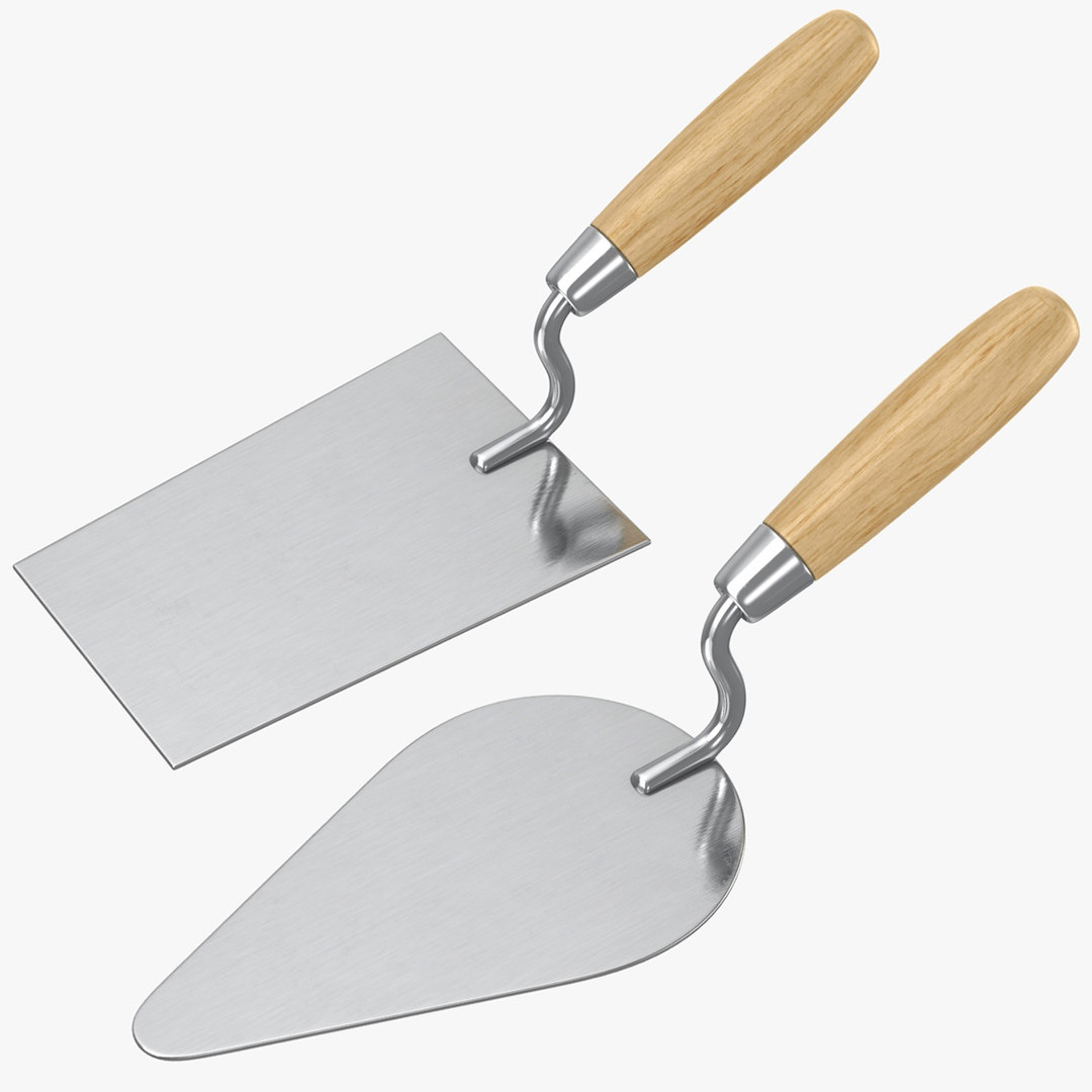 3D brick trowel set TurboSquid 1582477