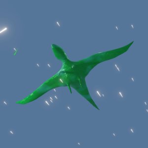 3D flying green dragonasaurus