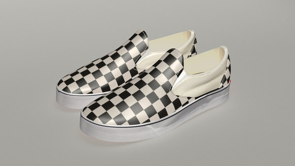 3d checkered vans