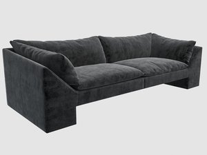 sunset sofa black velvet 3D model