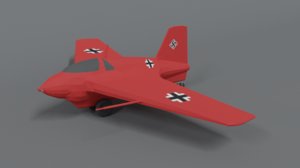 messerschmitt 163 komet airplane 3D model