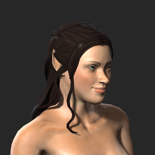 3D woman elf rigged