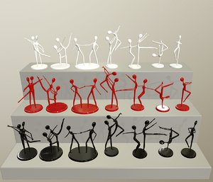 figures dancing people 3D model