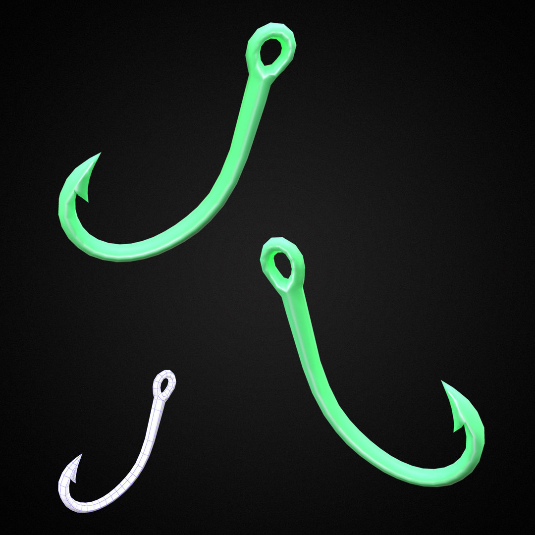 3D basic fishing hook model TurboSquid 1586487