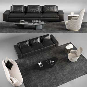 minotti lawrence sofa 2 3D model
